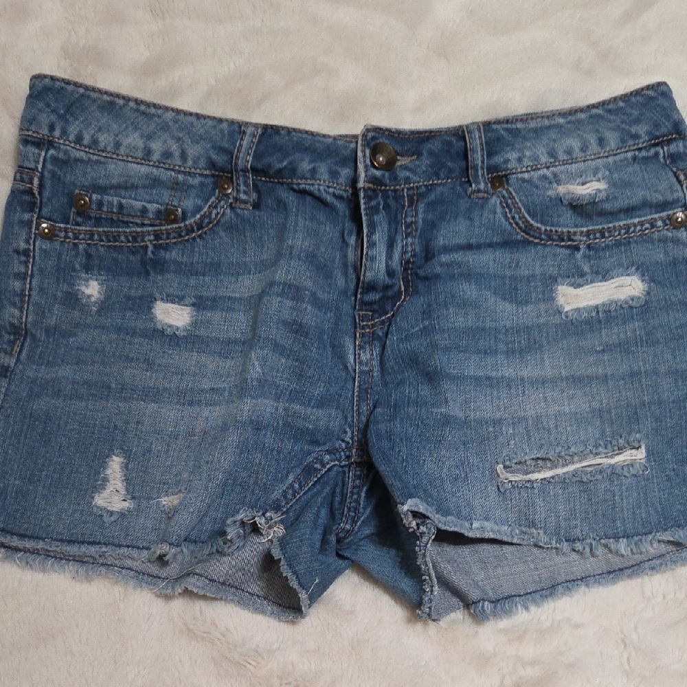 Apt. 9 Blue Jean Shorts Distressed Cut-Off Style